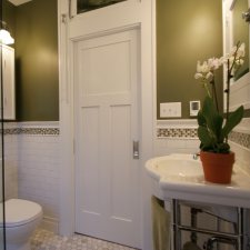 Classic Bath with Tile Detail and Combination