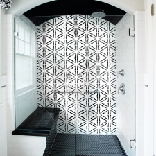Bold Black & White Shower and Bathroom Tile