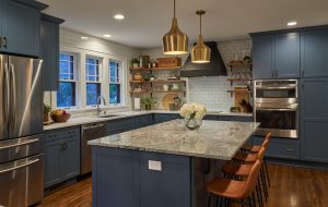 Light filled open concept kitchen design completes this functional and beautiful kitchen remodel in Minneapolis.